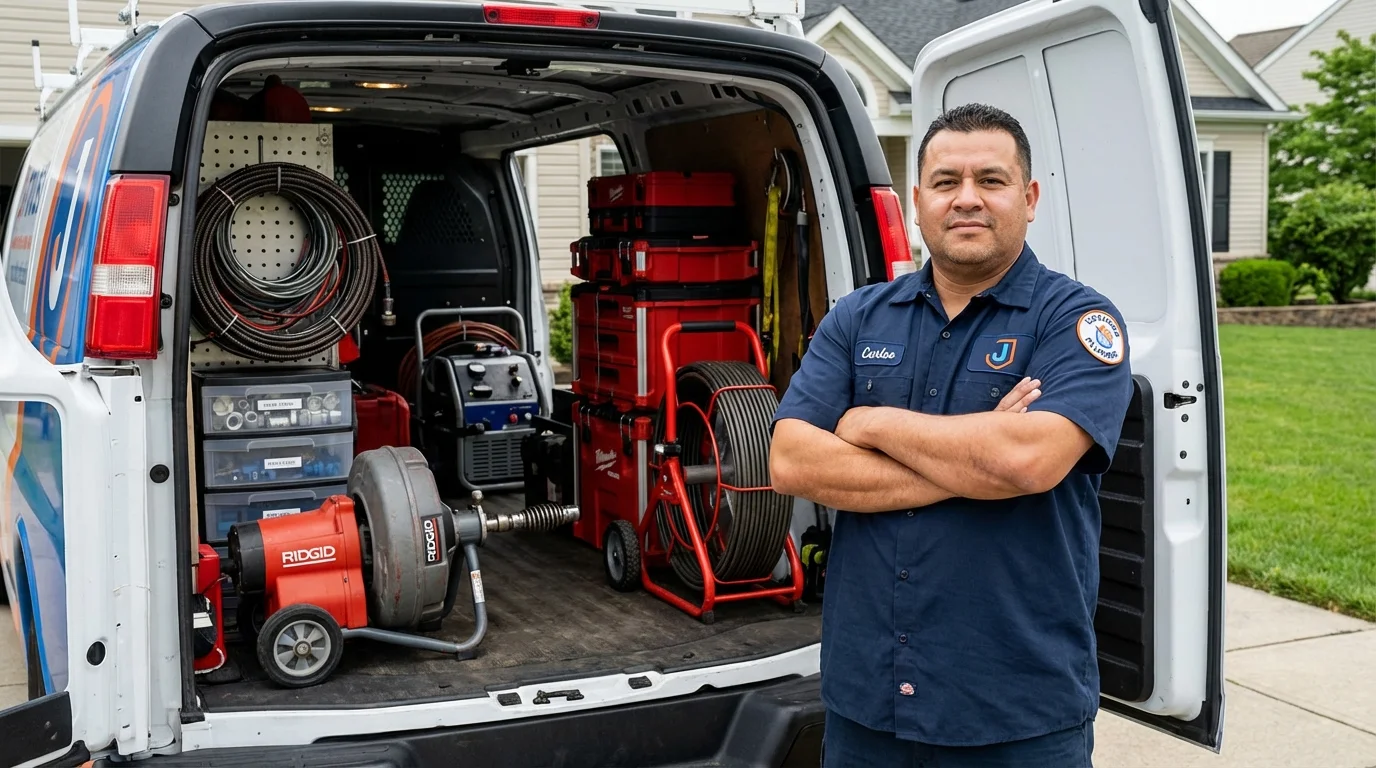 Professional drain cleaning equipment and Johns Plumbing LLC plumber in Monrovia
