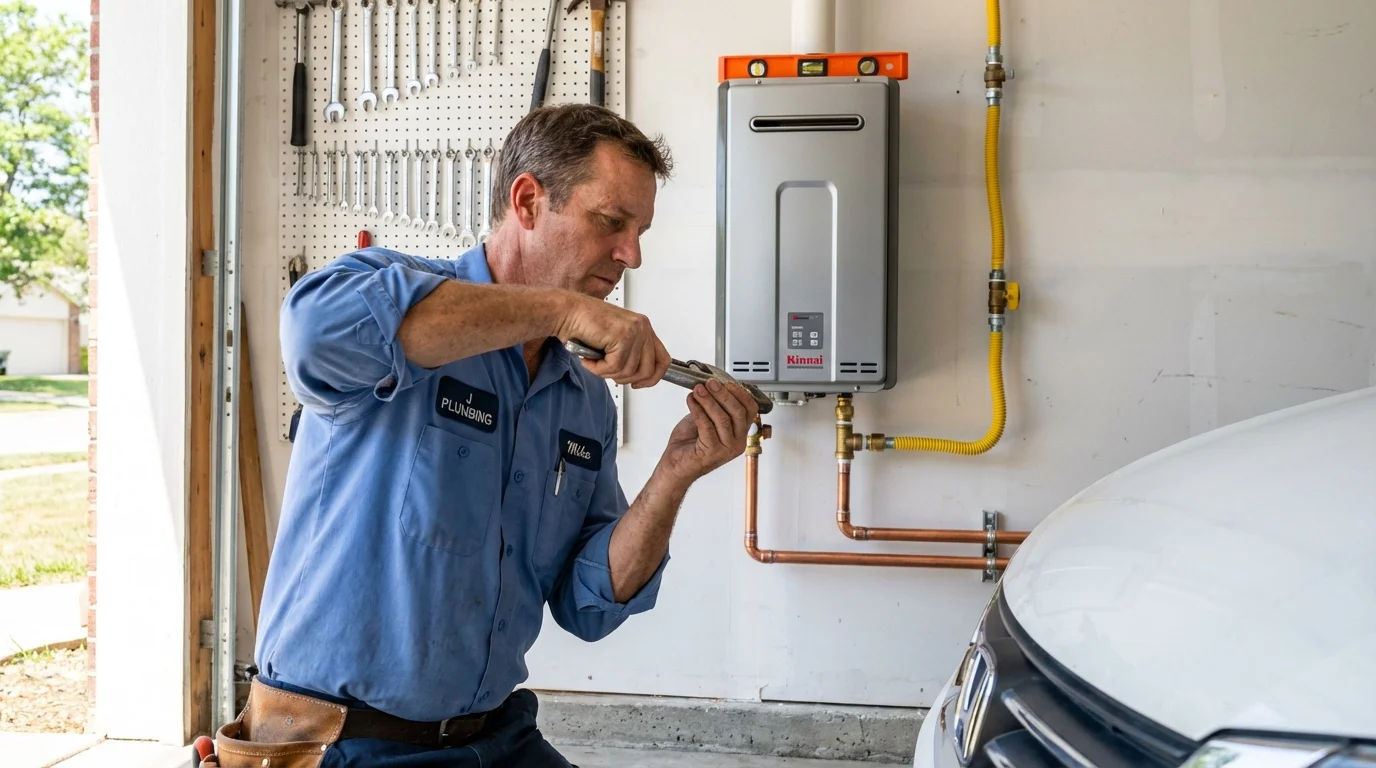 Tankless water heater installation by a Johns Plumbing LLC plumber in Monrovia